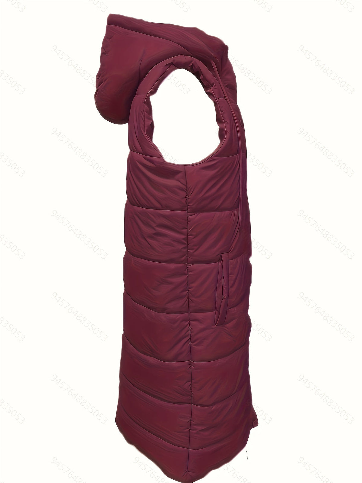 Hooded Padded Vest Women's Longline Sleeveless Puffer – Casual Winter Layering, Outdoor Wear