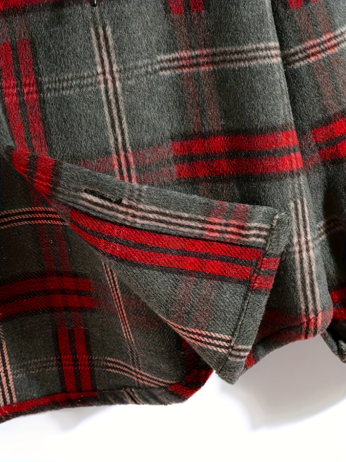 Hooded Plaid Shirt Jacket Men's Gray Orange – Casual Layering, Fall Gift