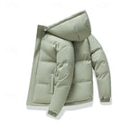 Hooded Puffer Jacket Men's Insulated Winter Coat – Casual, Outdoor