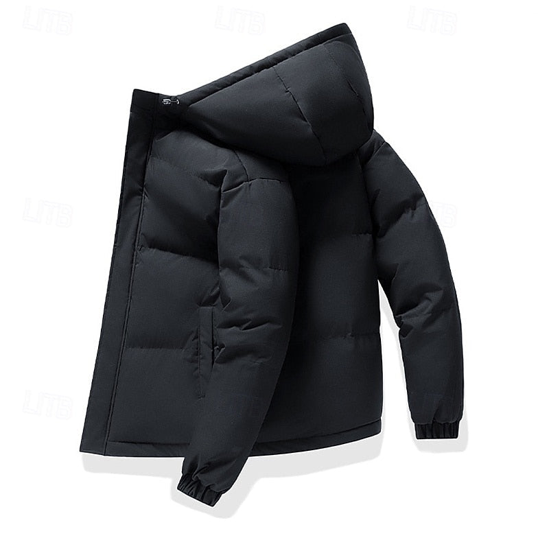 Hooded Puffer Jacket Men's Insulated Winter Coat – Casual, Outdoor