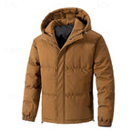 Hooded Puffer Jacket Men's Insulated Winter Coat – Casual, Outdoor