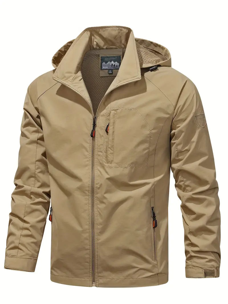 Hooded Shell Jacket Men's Lightweight – Hiking, Casual Outdoor