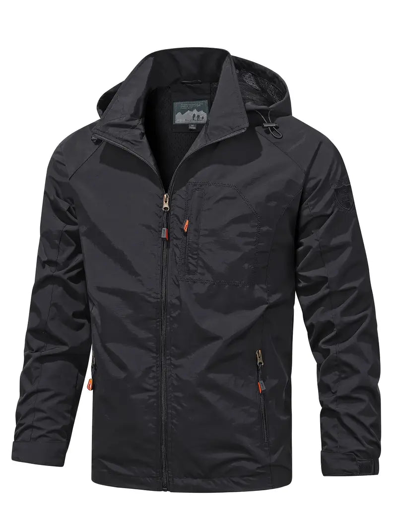 Hooded Shell Jacket Men's Lightweight – Hiking, Casual Outdoor