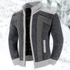 Knit Cardigan Sweater Men's Zip-Up Jacket with Chest Pocket – Casual, Office