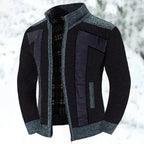 Knit Cardigan Sweater Men's Zip-Up Jacket with Chest Pocket – Casual, Office