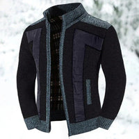 Knit Cardigan Sweater Men's Zip-Up Jacket with Chest Pocket – Casual, Office