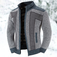 Knit Cardigan Sweater Men's Zip-Up Jacket with Chest Pocket – Casual, Office