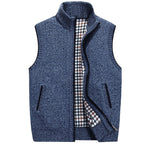 Knit Sweater Vest Men's Zip-Up Fleece Lined Gray – Casual, Office