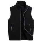 Knit Sweater Vest Men's Zip-Up Fleece Lined Gray – Casual, Office