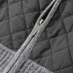 Knitted Zip-Up Cardigan Men's Quilted Fleece-Lined Jacket – Casual, Office