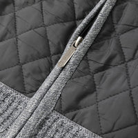 Knitted Zip-Up Cardigan Men's Quilted Fleece-Lined Jacket – Casual, Office