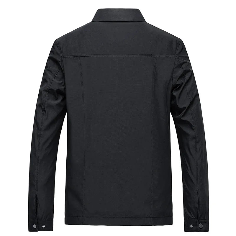 Men's Lightweight Zip Jacket Black Plaid-Lined – Casual, Office