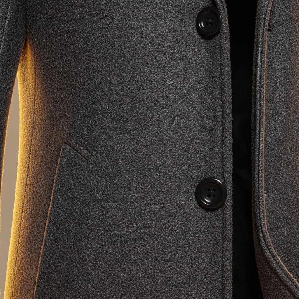 Gray Long Overcoat Men's Single-Breasted – Office, Holiday