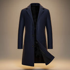 Gray Long Overcoat Men's Single-Breasted – Office, Holiday