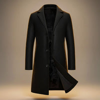 Gray Long Overcoat Men's Single-Breasted – Office, Holiday