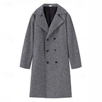 Men's Double-Breasted Gray Trench Coat – Office, Casual