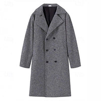 Men's Double-Breasted Gray Trench Coat – Office, Casual