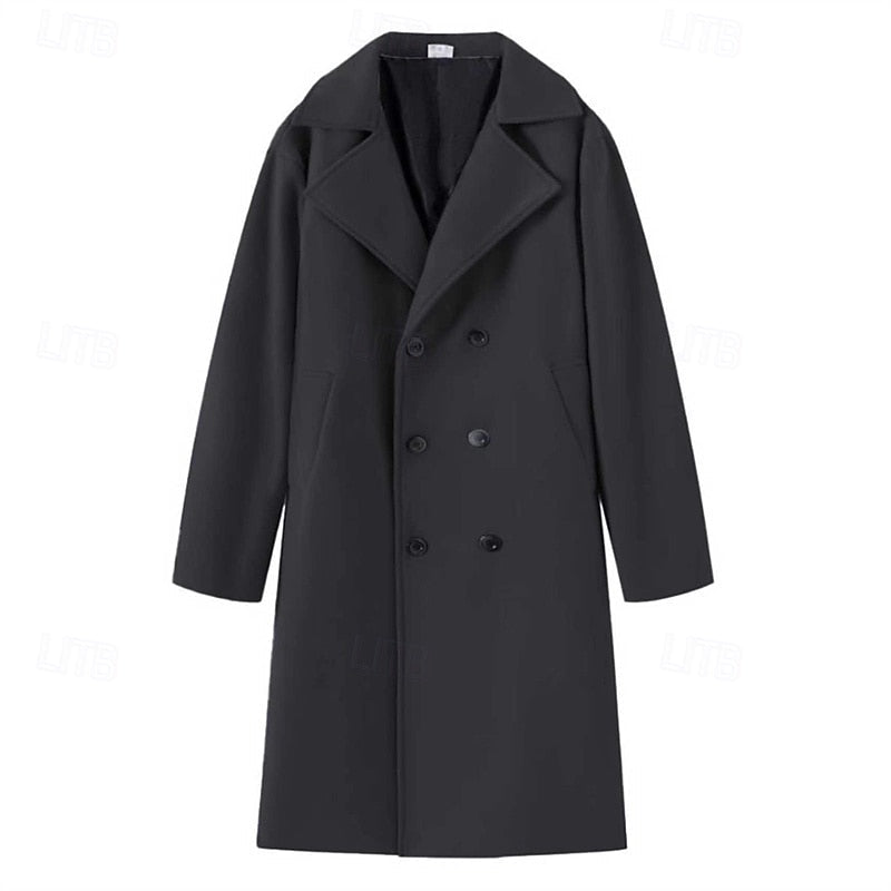 Men's Double-Breasted Gray Trench Coat – Office, Casual
