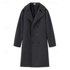 Men's Double-Breasted Gray Trench Coat – Office, Casual