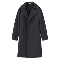 Men's Double-Breasted Gray Trench Coat – Office, Casual