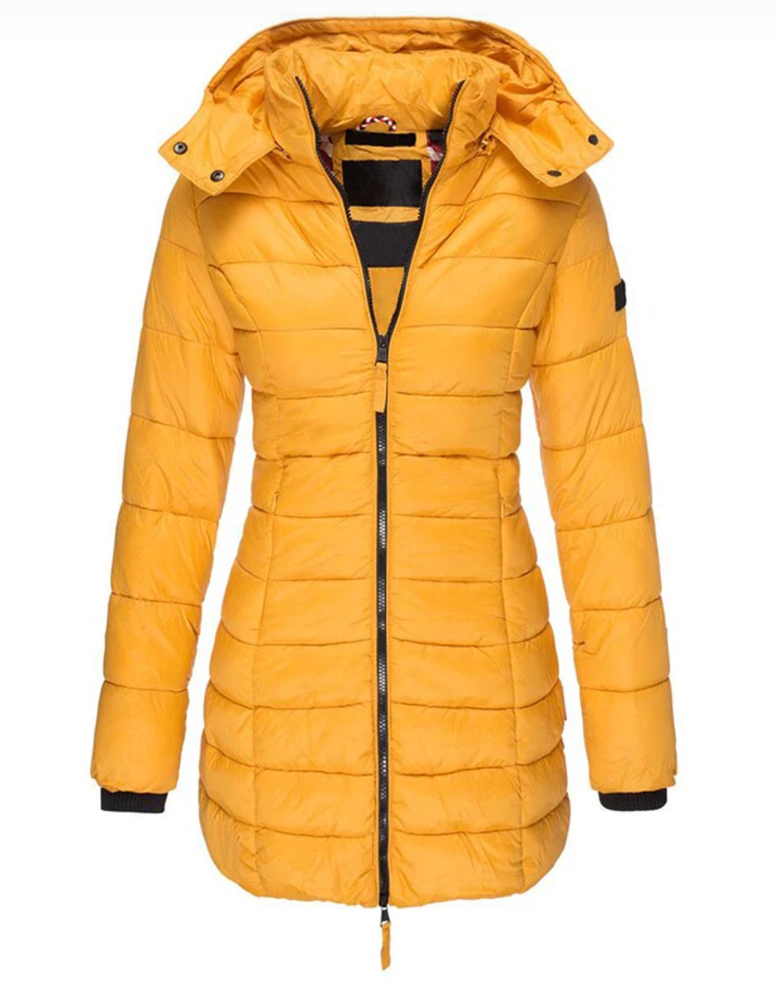 Long Puffer Jacket Women's Hooded Navy Blue – Casual, Winter Outdoor