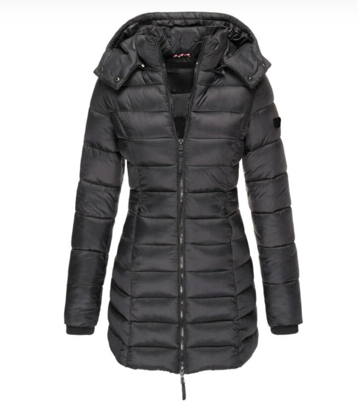 Long Puffer Jacket Women's Hooded Navy Blue – Casual, Winter Outdoor