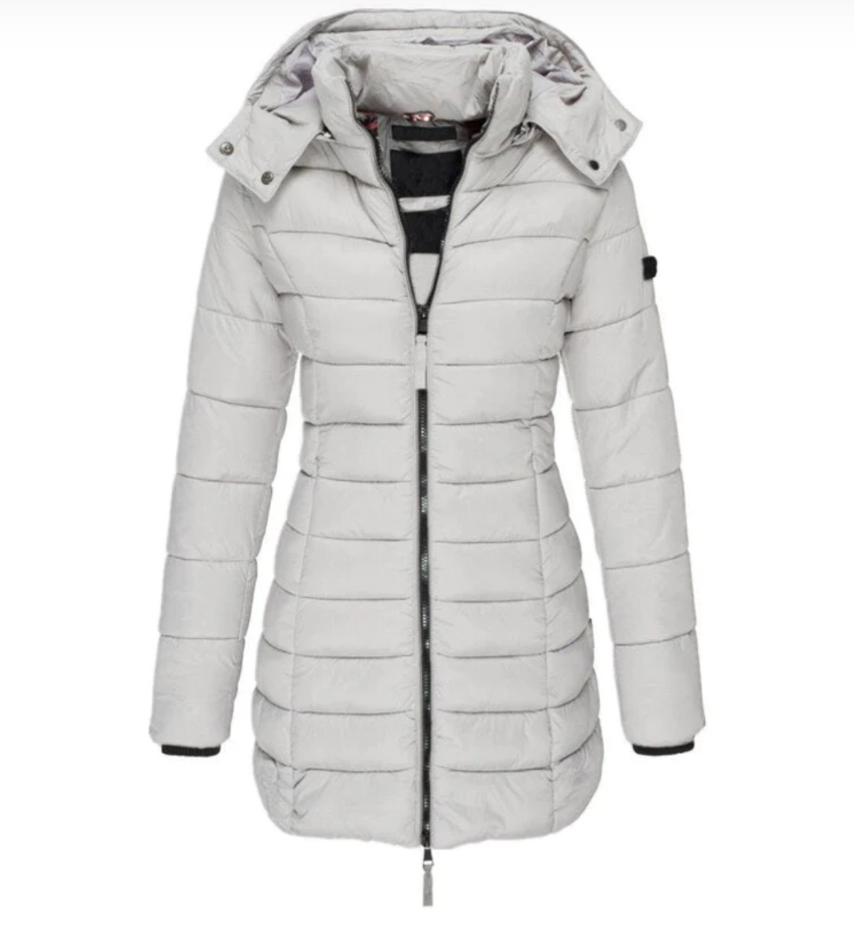 Long Puffer Jacket Women's Hooded Navy Blue – Casual, Winter Outdoor