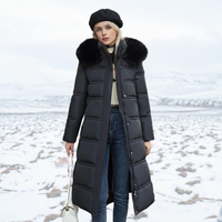 Khaki Long Puffer Parka Coat Faux Fur Hood – Winter, Casual