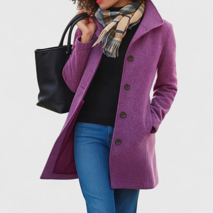 Longline Coat Women's Button-Front Camel – Casual, Office Winter Outerwear