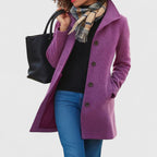 Longline Coat Women's Button-Front Camel – Casual, Office Winter Outerwear