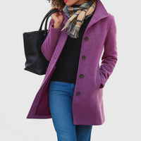 Longline Coat Women's Button-Front Camel – Casual, Office Winter Outerwear