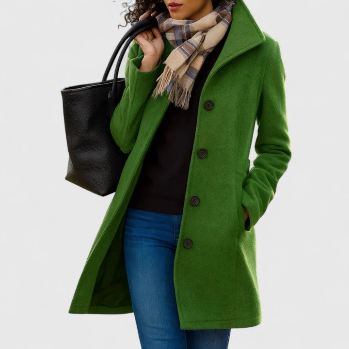 Longline Coat Women's Button-Front Camel – Casual, Office Winter Outerwear