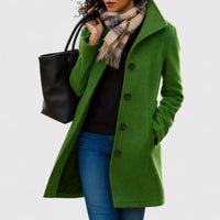 Longline Coat Women's Button-Front Camel – Casual, Office Winter Outerwear