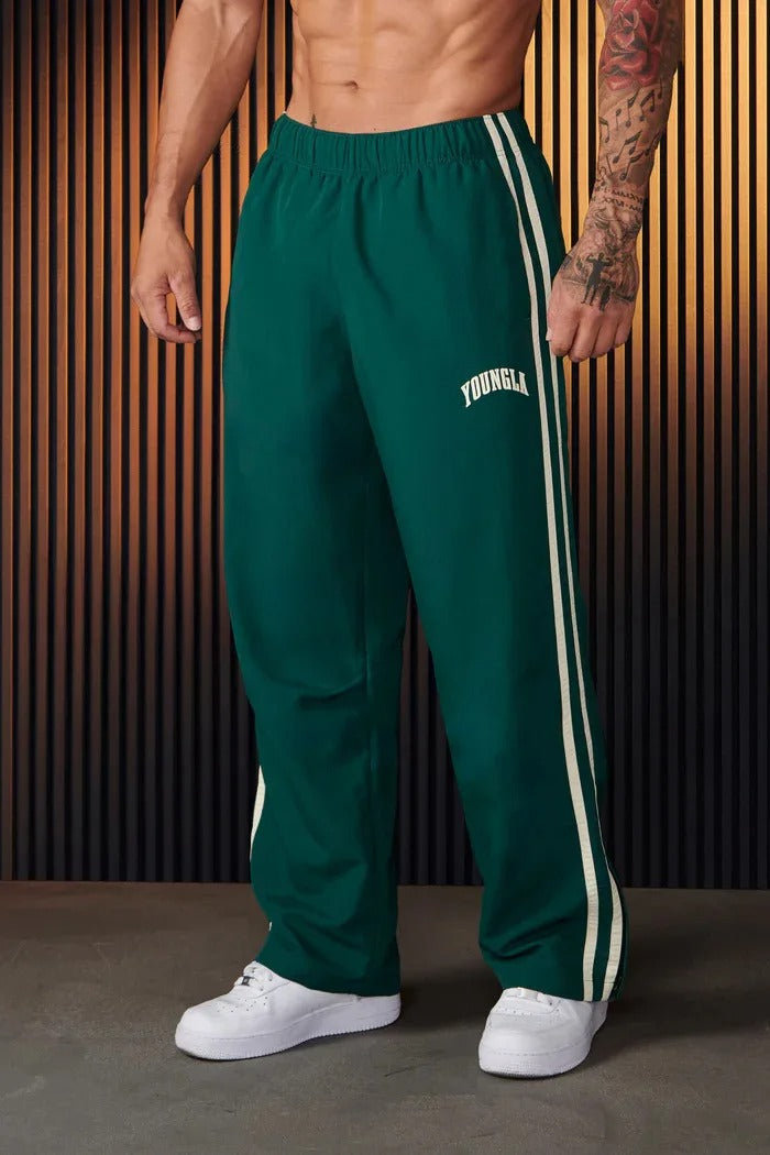 Men's Baggy Joggers Burgundy Side Stripe – Gym, Casual