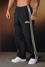 Men's Baggy Joggers Burgundy Side Stripe – Gym, Casual