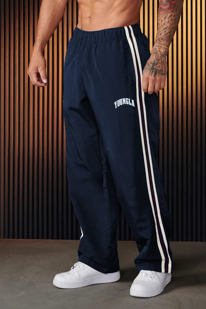 Men's Baggy Joggers Burgundy Side Stripe – Gym, Casual
