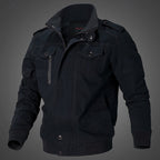Men's Cotton Field Jacket Khaki Zip-Up Bomber – Casual, Office Wear
