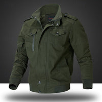 Men's Cotton Field Jacket Khaki Zip-Up Bomber – Casual, Office Wear