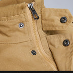 Men's Cotton Field Jacket Khaki Zip-Up Bomber – Casual, Office Wear