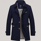Men's Cotton Trench Coat Mid-Length Single-Breasted – Casual, Office