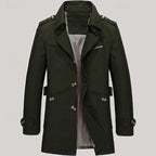 Men's Cotton Trench Coat Mid-Length Single-Breasted – Casual, Office