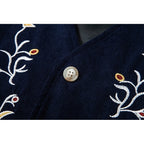 Men's Waistcoat Floral V-Neck Brown – Casual, Office