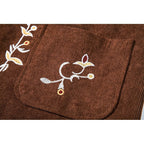 Men's Waistcoat Floral V-Neck Brown – Casual, Office