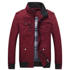 Men's Field Jacket Cotton with Stand Collar & Multiple Pockets – Casual, Office