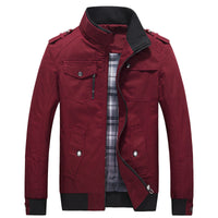Men's Field Jacket Cotton with Stand Collar & Multiple Pockets – Casual, Office