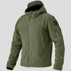 Men's Fleece Jacket Black Full-Zip Multi-Pocket – Casual, Outdoor