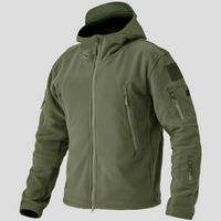 Men's Fleece Jacket Black Full-Zip Multi-Pocket – Casual, Outdoor