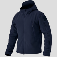 Men's Fleece Jacket Black Full-Zip Multi-Pocket – Casual, Outdoor