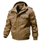 Men's Hooded Field Jacket Green Sherpa-Lined – Casual, Winter Outdoor