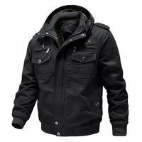 Men's Hooded Field Jacket Green Sherpa-Lined – Casual, Winter Outdoor